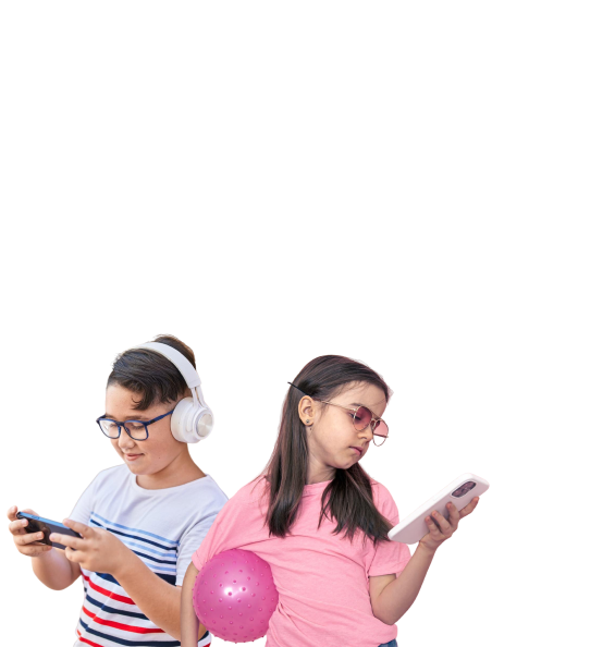 niños con móvil